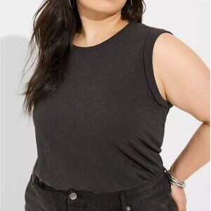Torrid Super Soft Slub Crew Neck Roll Sleeve Muscle Tank NWT
